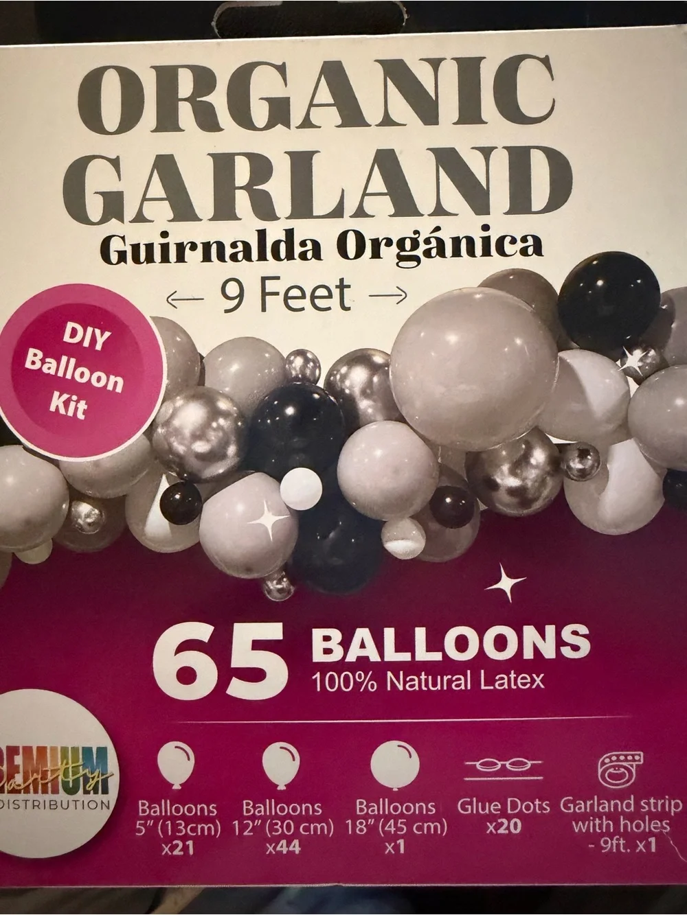 Organic Garland Balloon Kit in Gray, Black & Silver - Premium Holiday Decor
